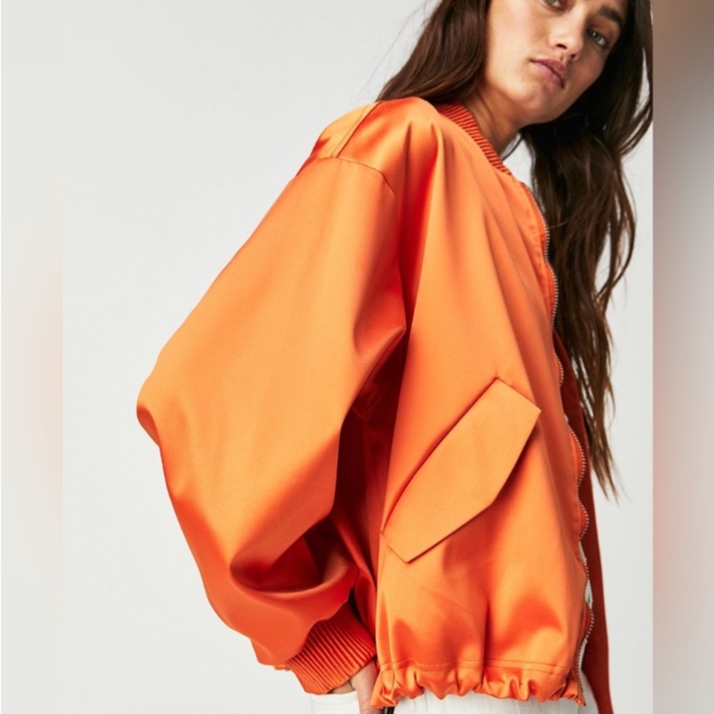We The Free Echo Bomber Jacket Orange Various Sizes - Picture 2 of 5